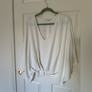 Trina Turk Cream V-Neck Blouse